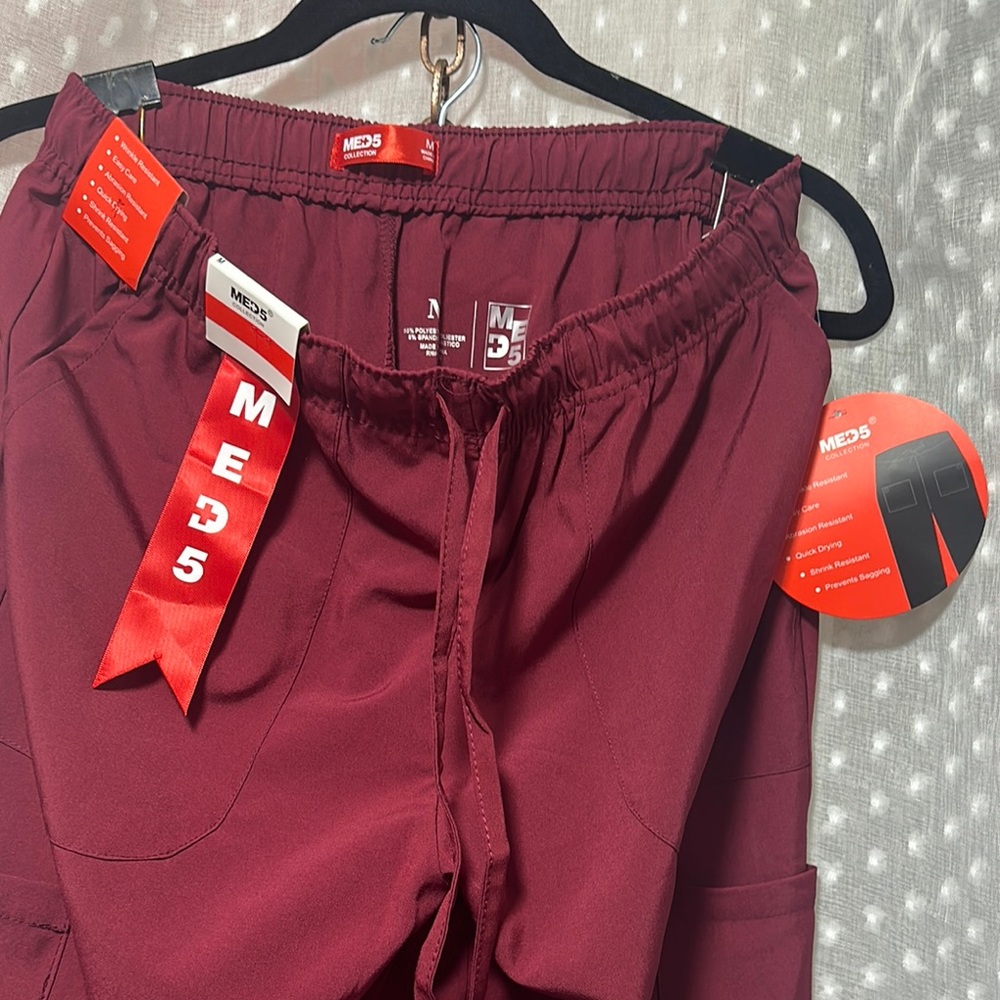 MED 5 Burgundy Scrub Pants